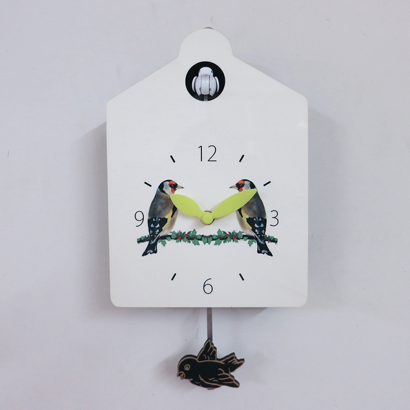 ホワイトカッコウ壁木製時計